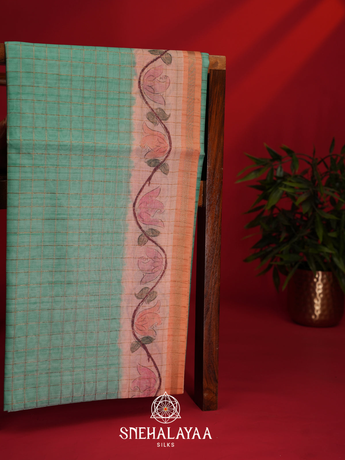 Teal Green Chanderi Saree