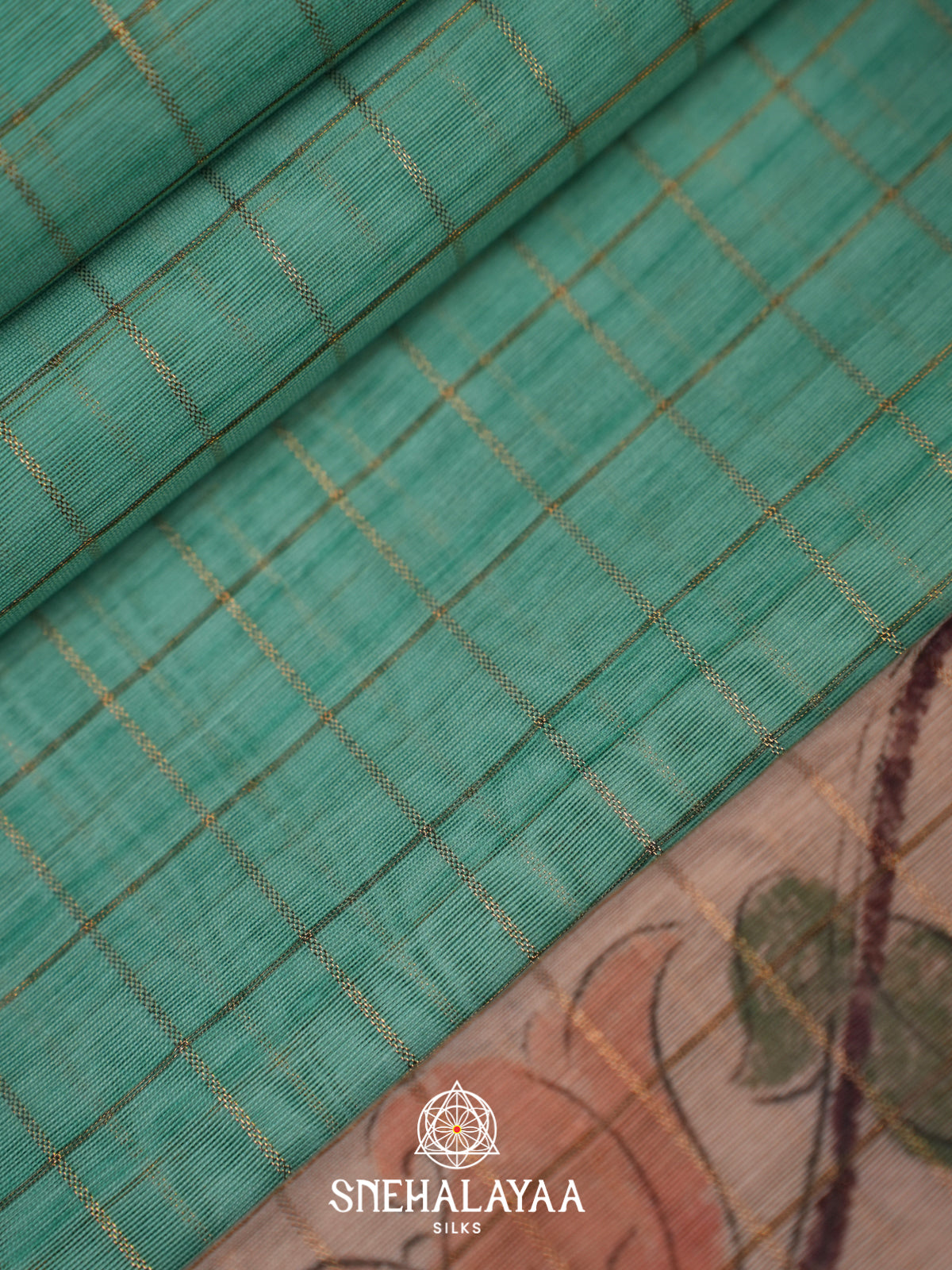 Teal Green Chanderi Saree