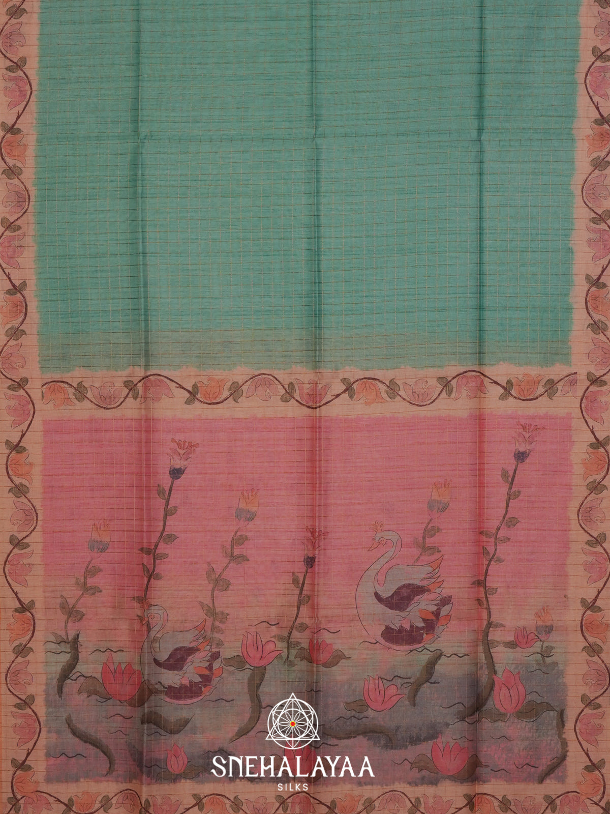 Teal Green Chanderi Saree