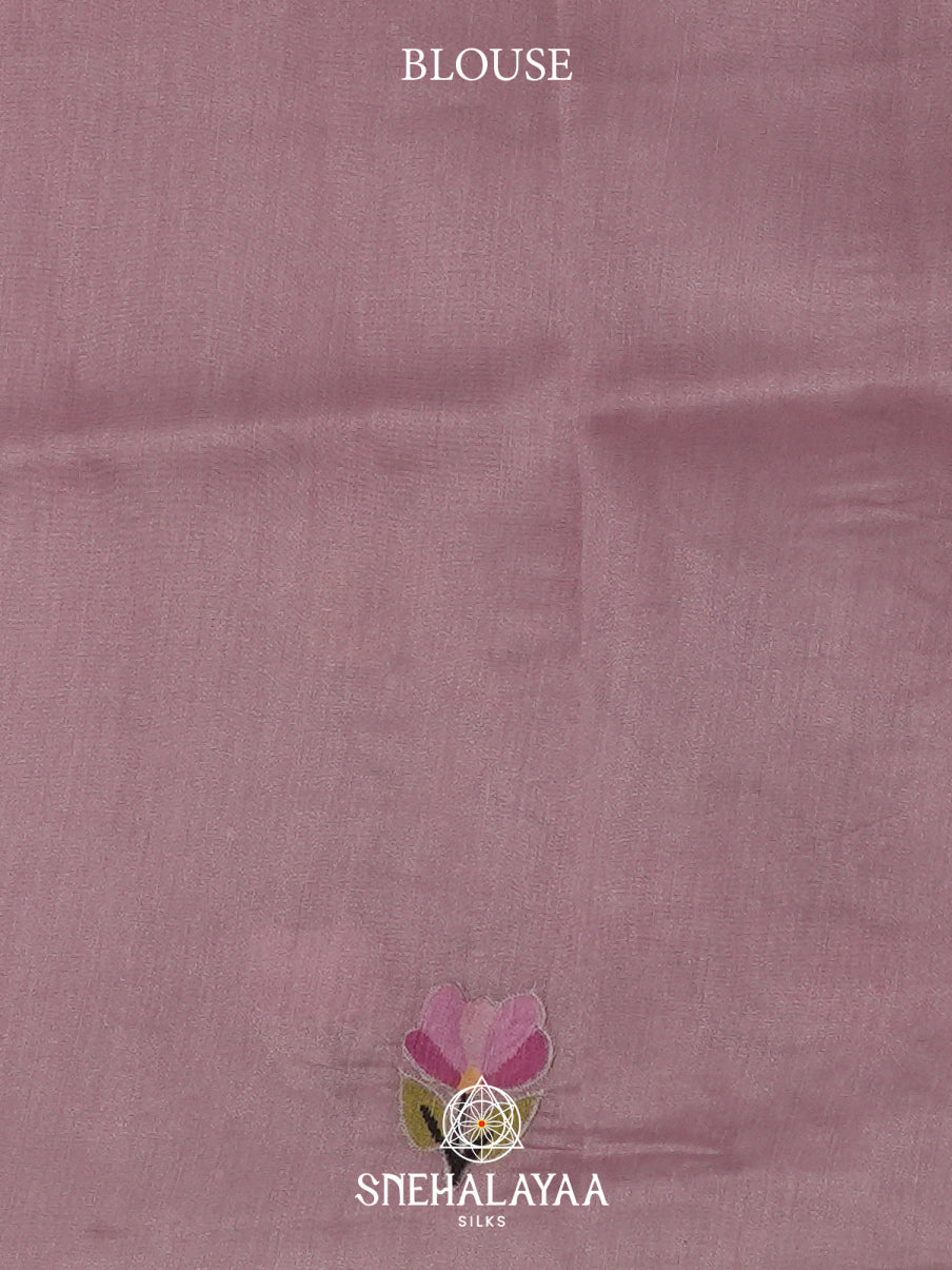 Mauve Linen Saree