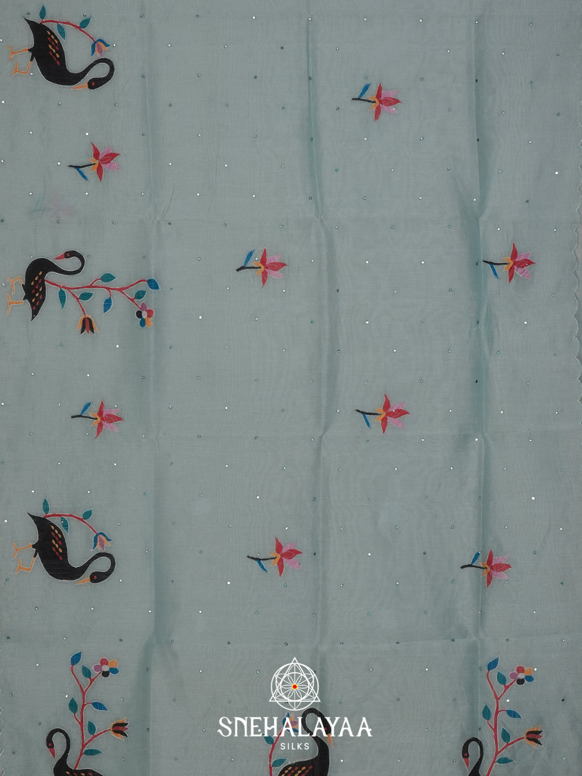 Blue Linen Saree