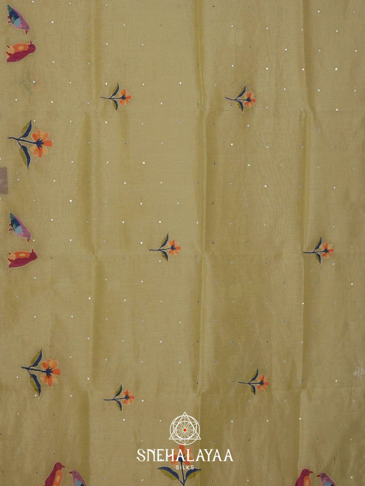 Pale Yellow Linen Saree