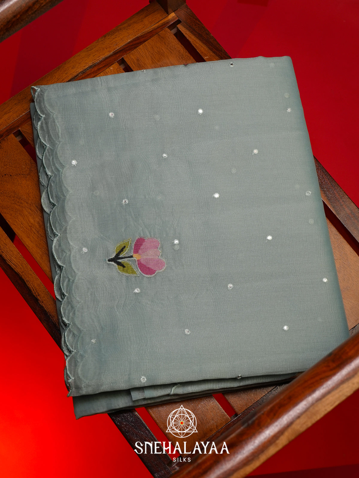 Pale Blue Linen Saree