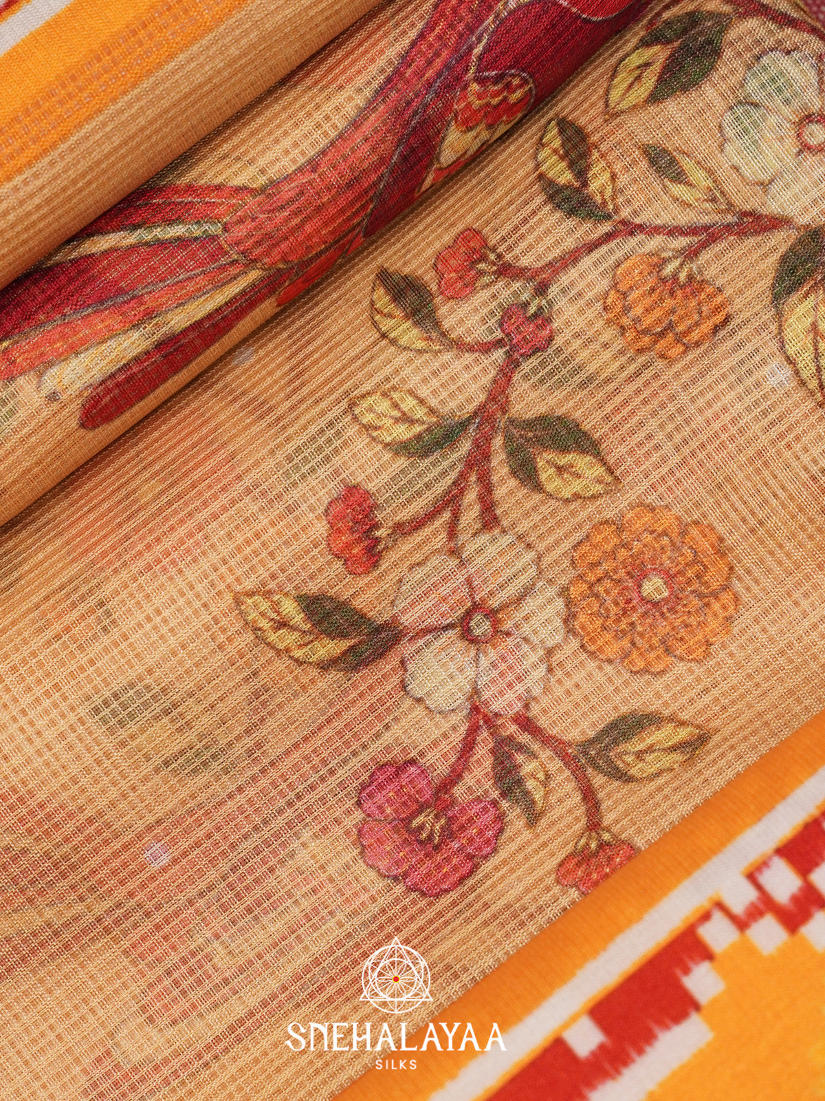 Pale Orange Kota Saree