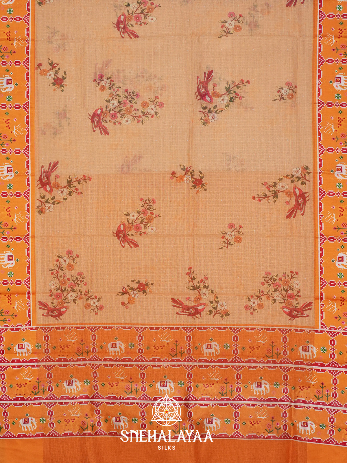 Pale Orange Kota Saree