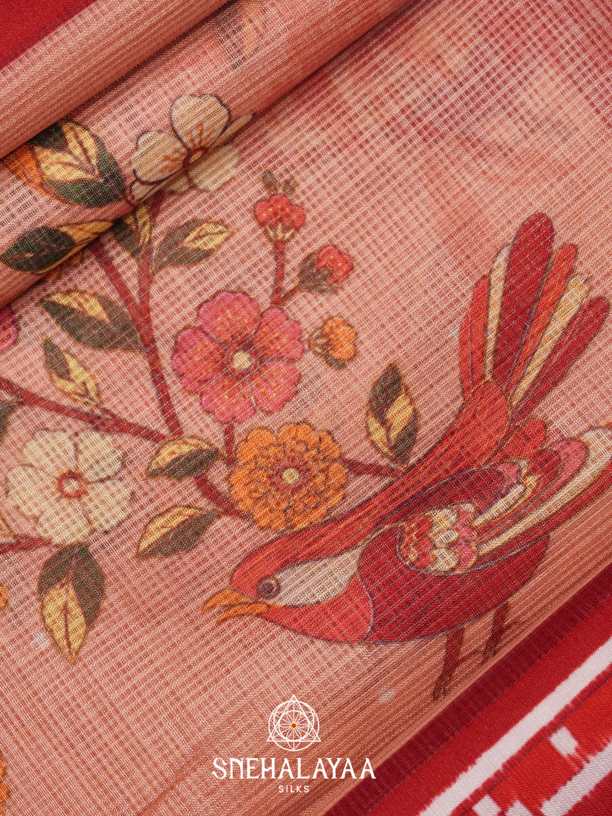 Peach Kota Saree