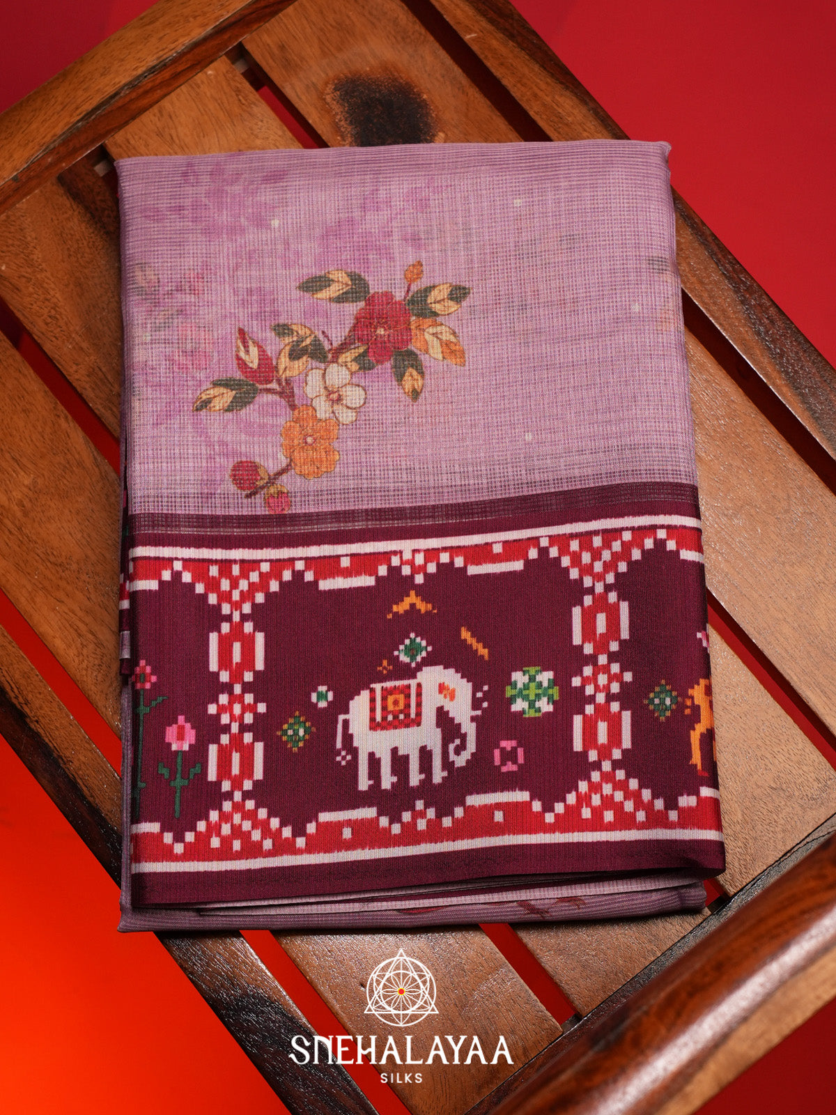 Lavender Kota Saree