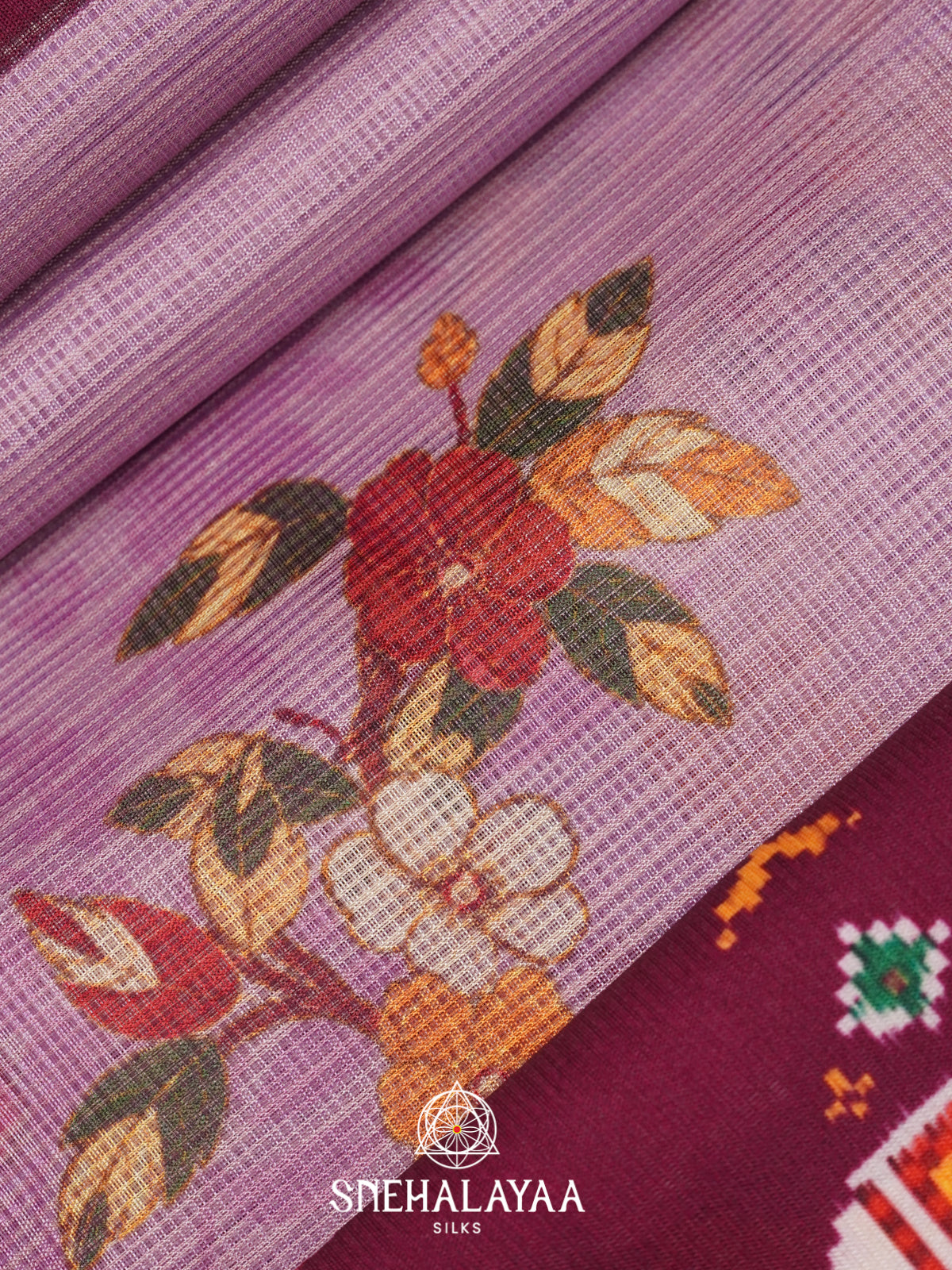 Lavender Kota Saree