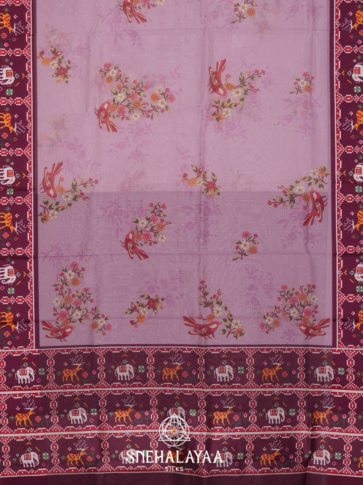 Lavender Kota Saree