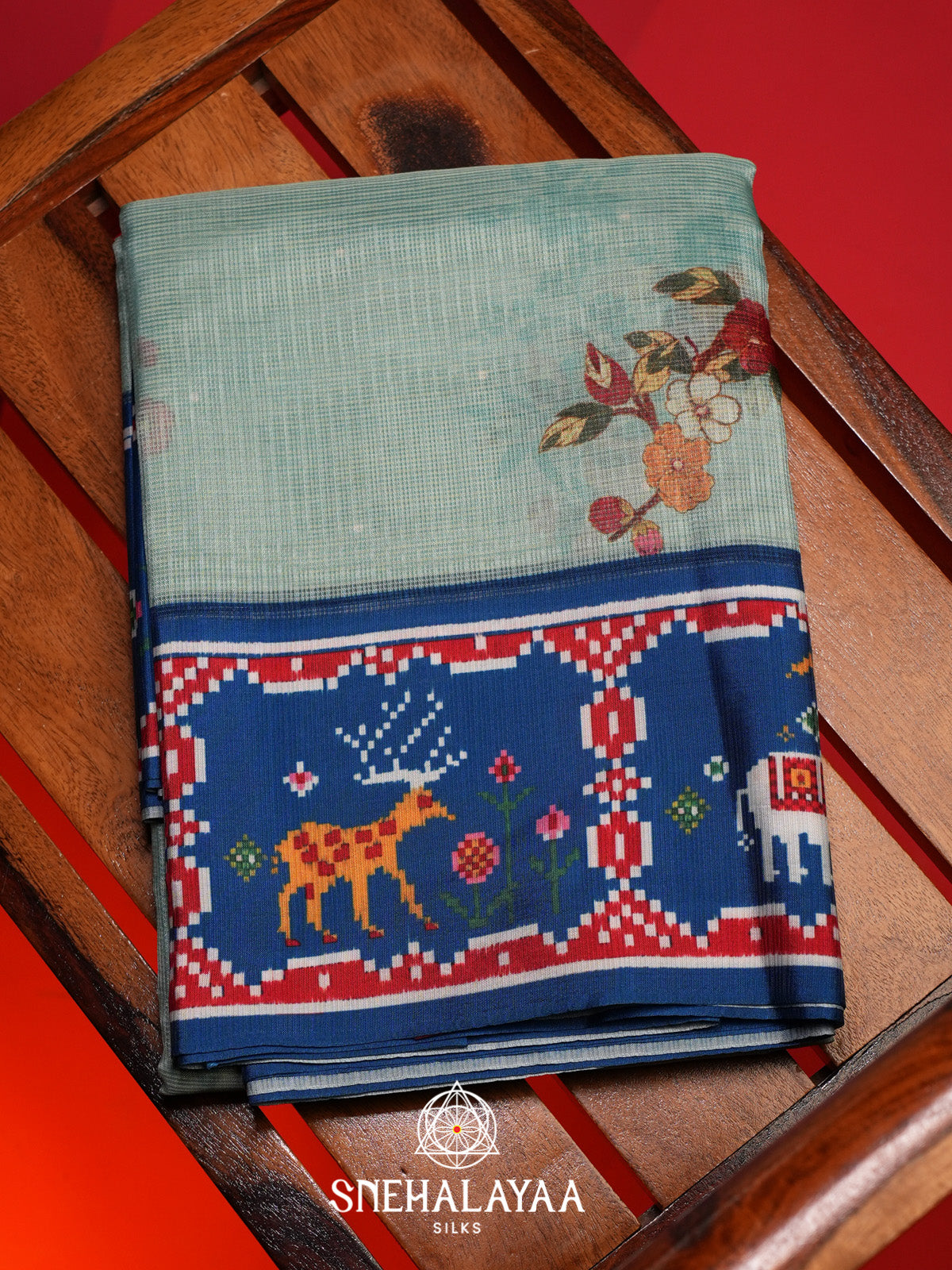 Aqua Blue Kota Saree