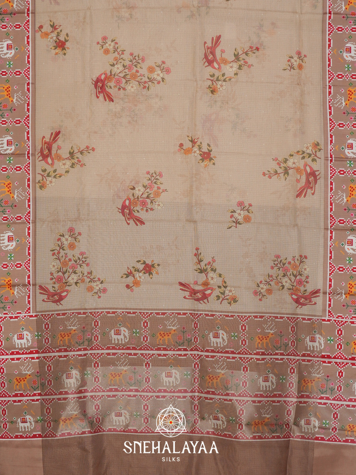 Pale Yellow Kota Saree
