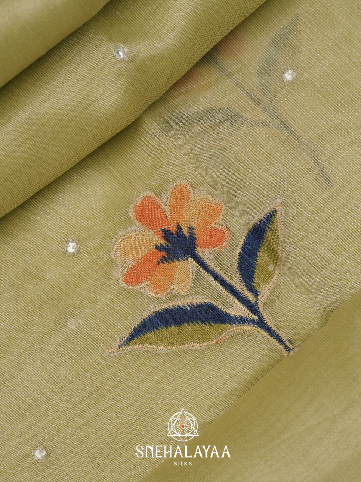 Pale Green Linen Saree