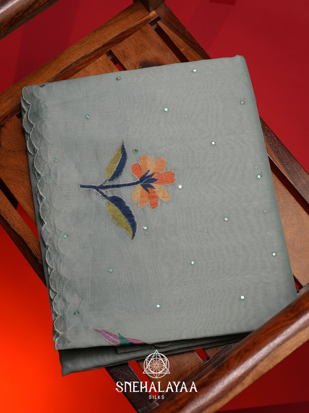 Blue Linen Saree