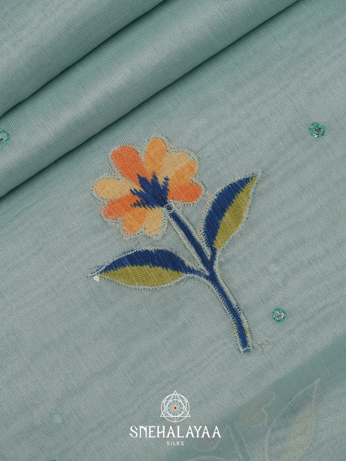 Blue Linen Saree