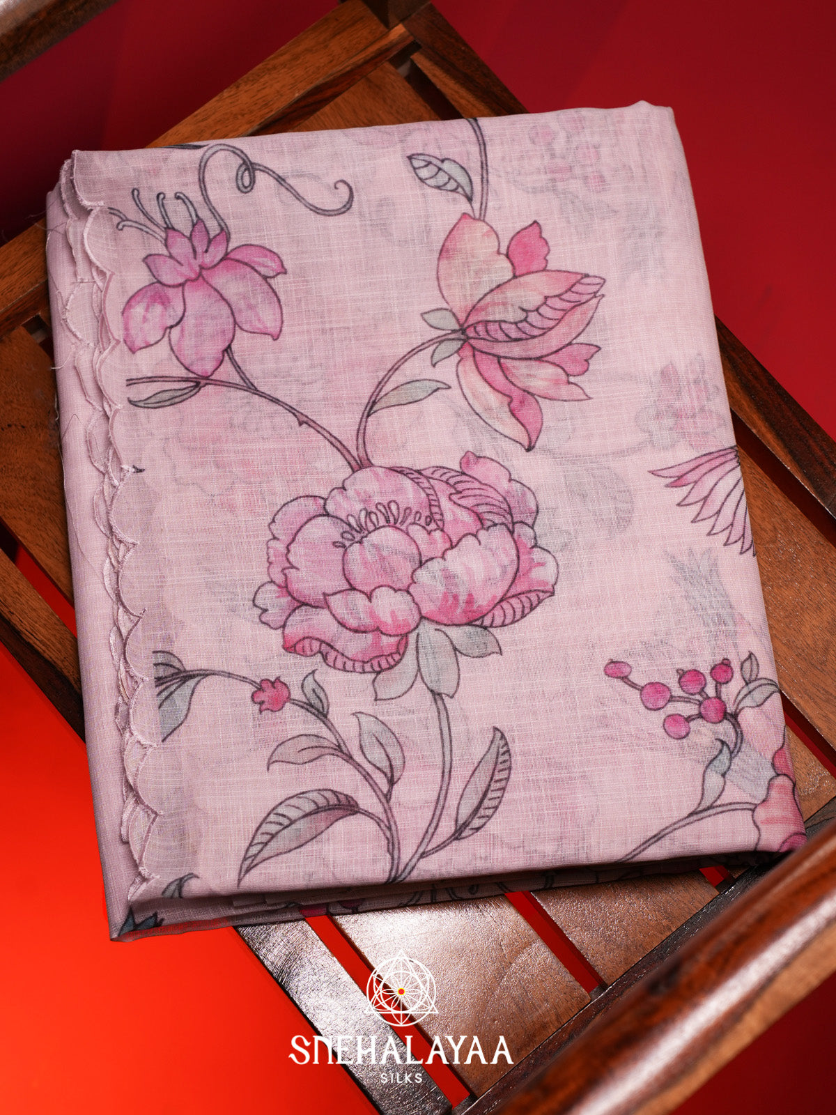 Pink Linen Saree