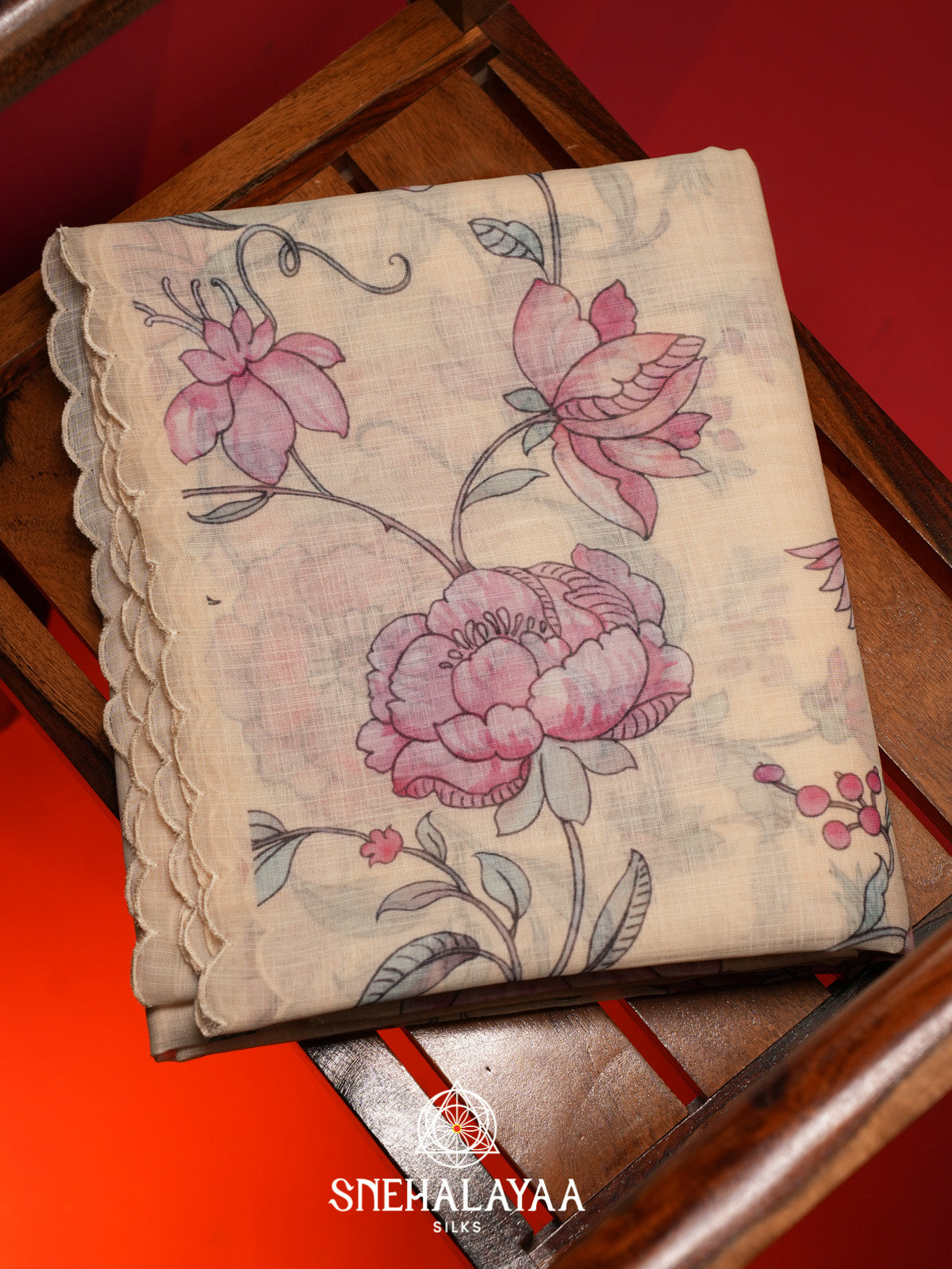 Beige Linen Saree