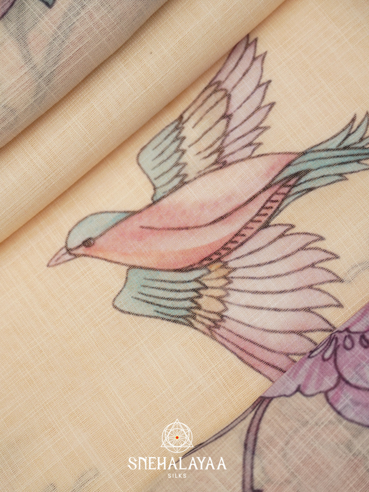 Beige Linen Saree