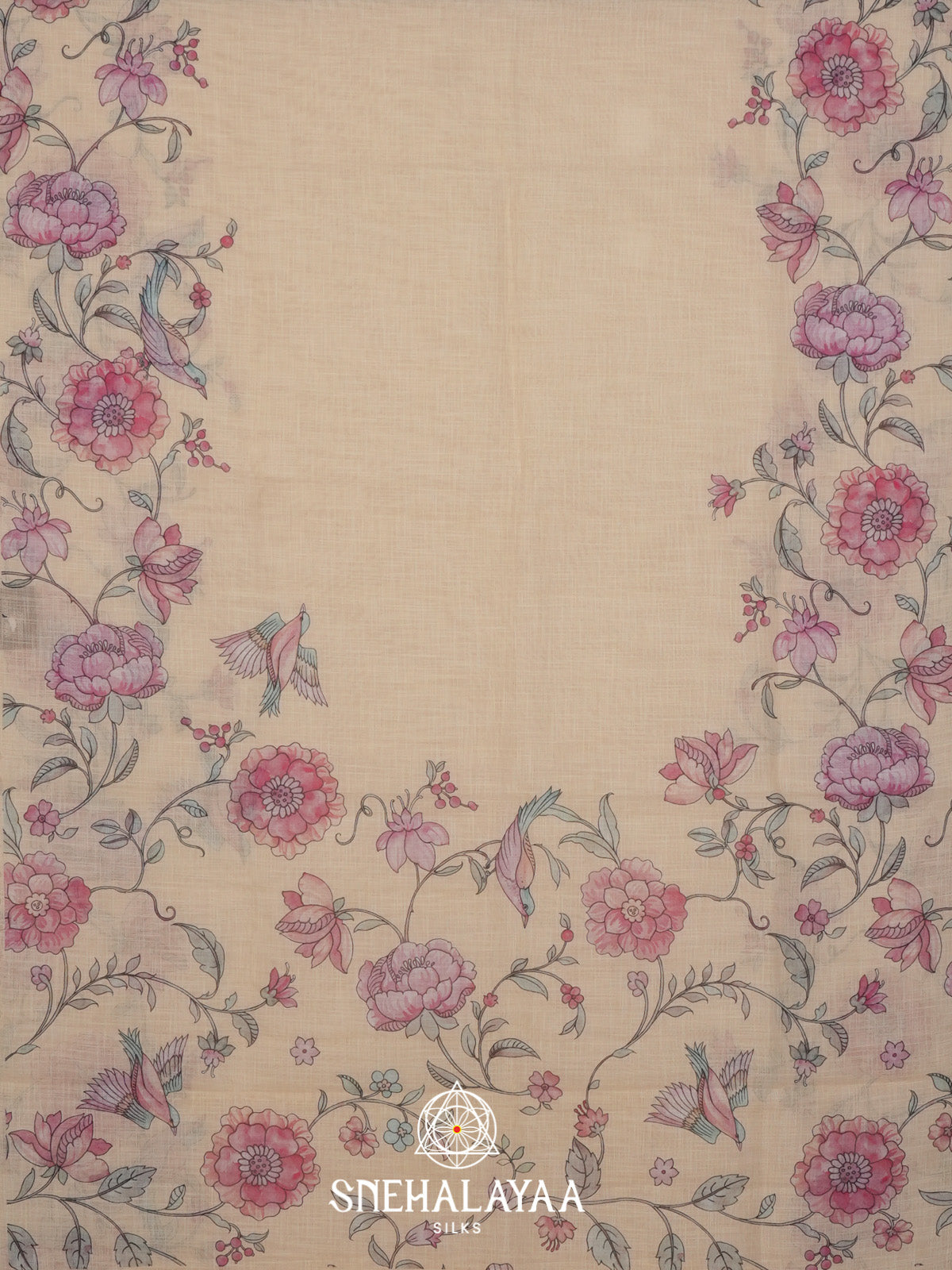 Beige Linen Saree