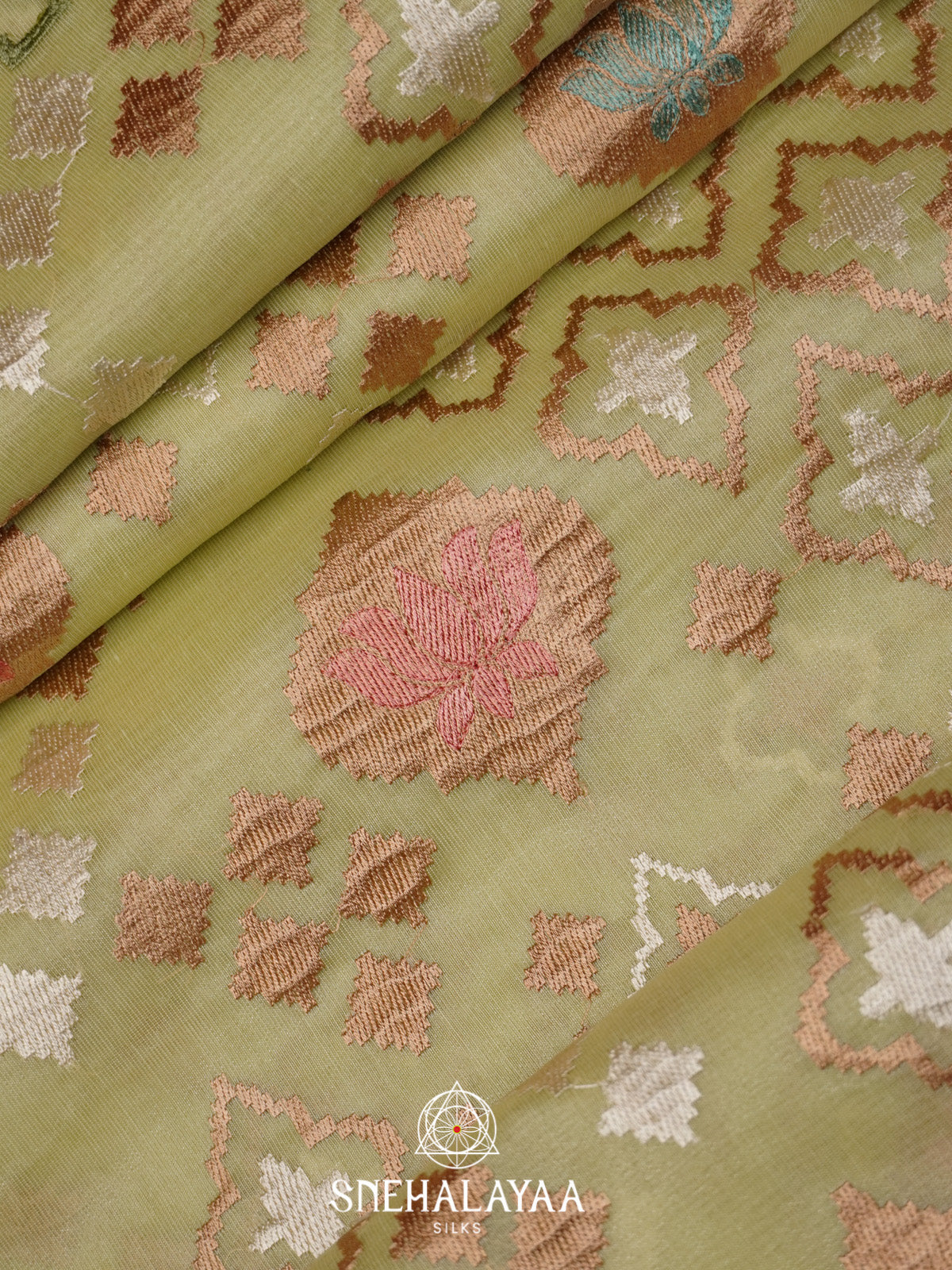 Olive Green Linen Saree
