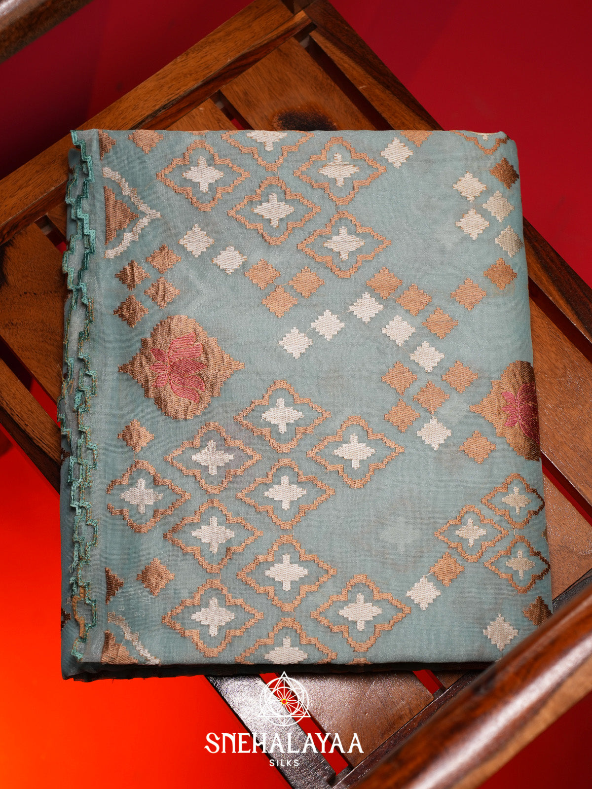 Blue Linen Saree