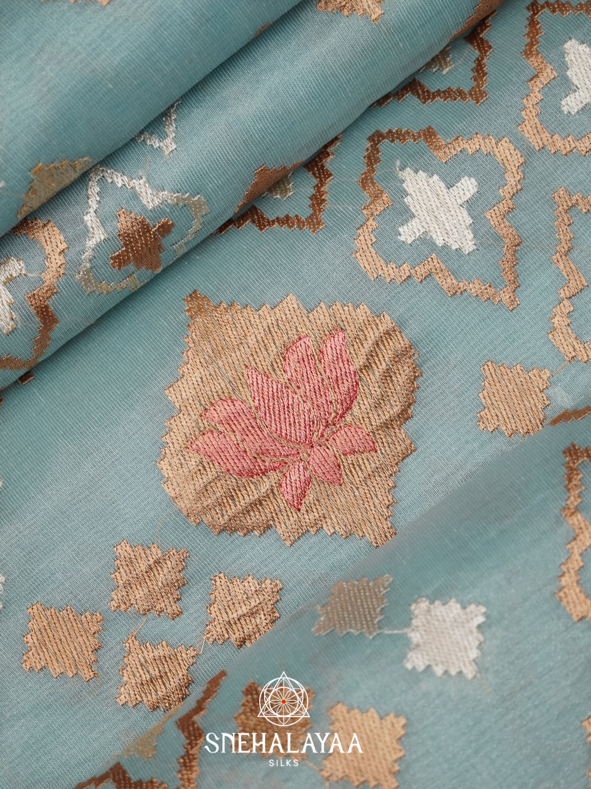 Blue Linen Saree