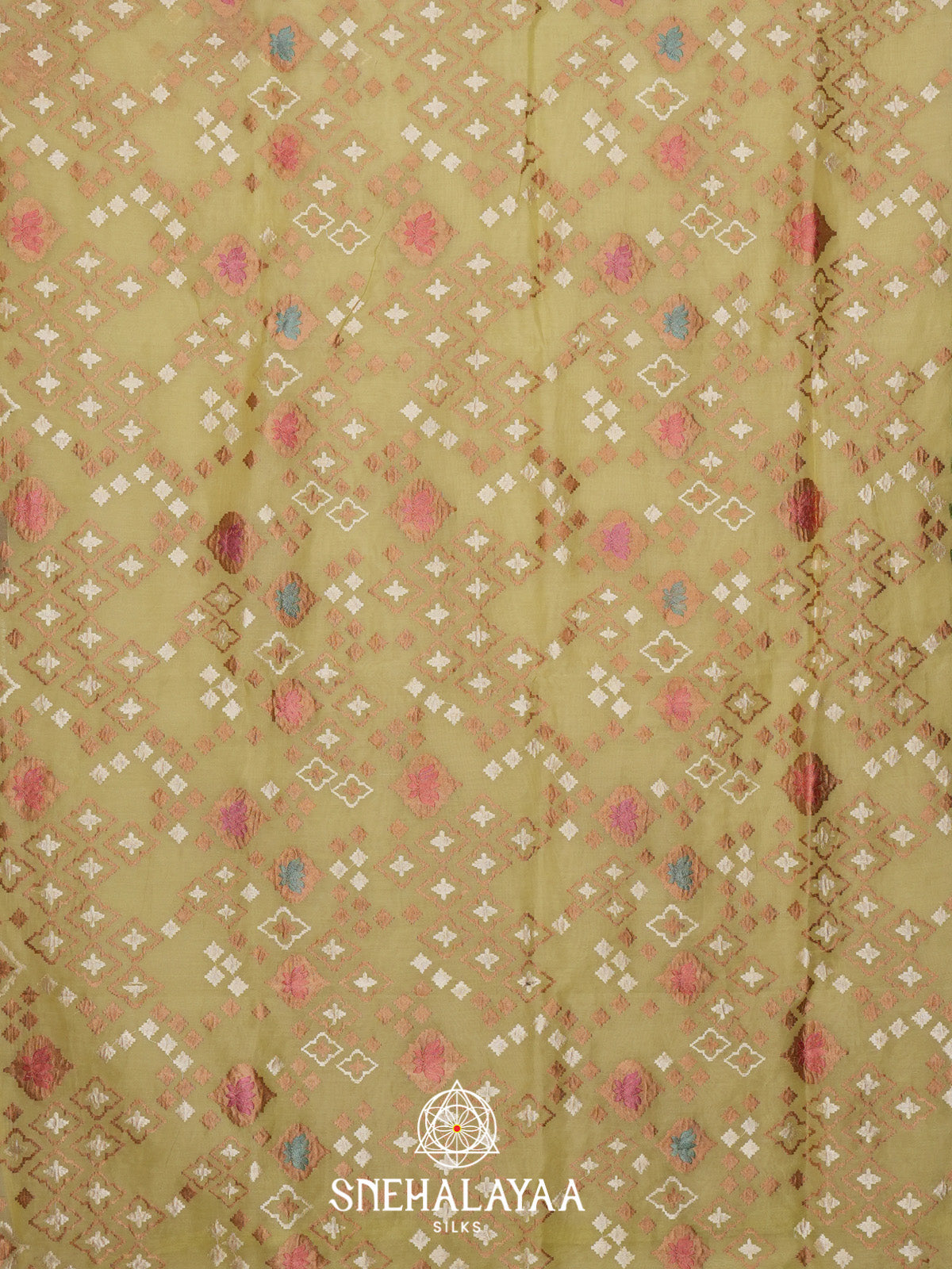 Olive Green Linen Saree