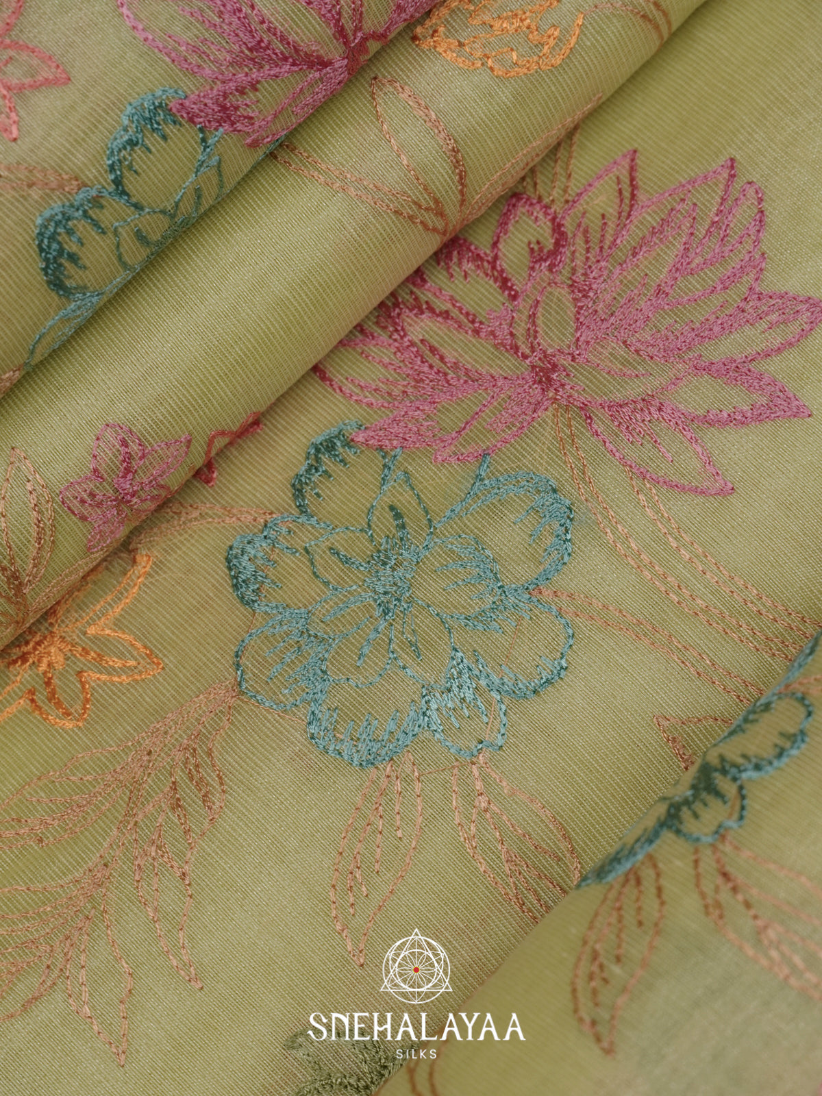 Pale Green Linen Saree