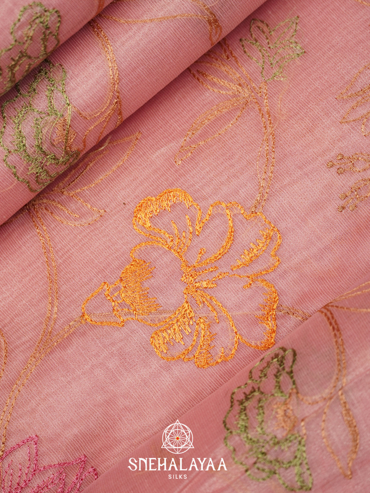 Pink Linen Saree