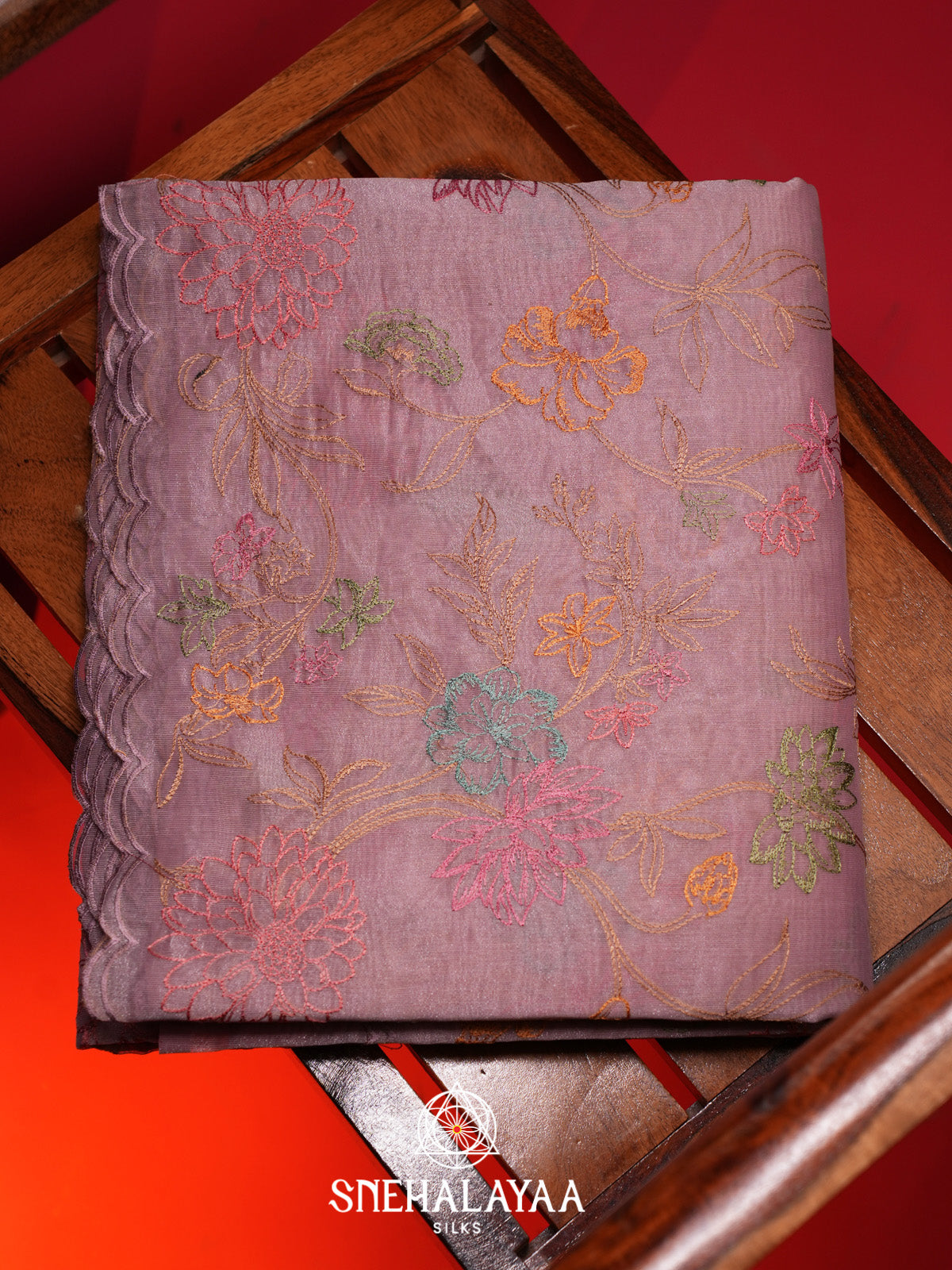Lilac Linen Saree