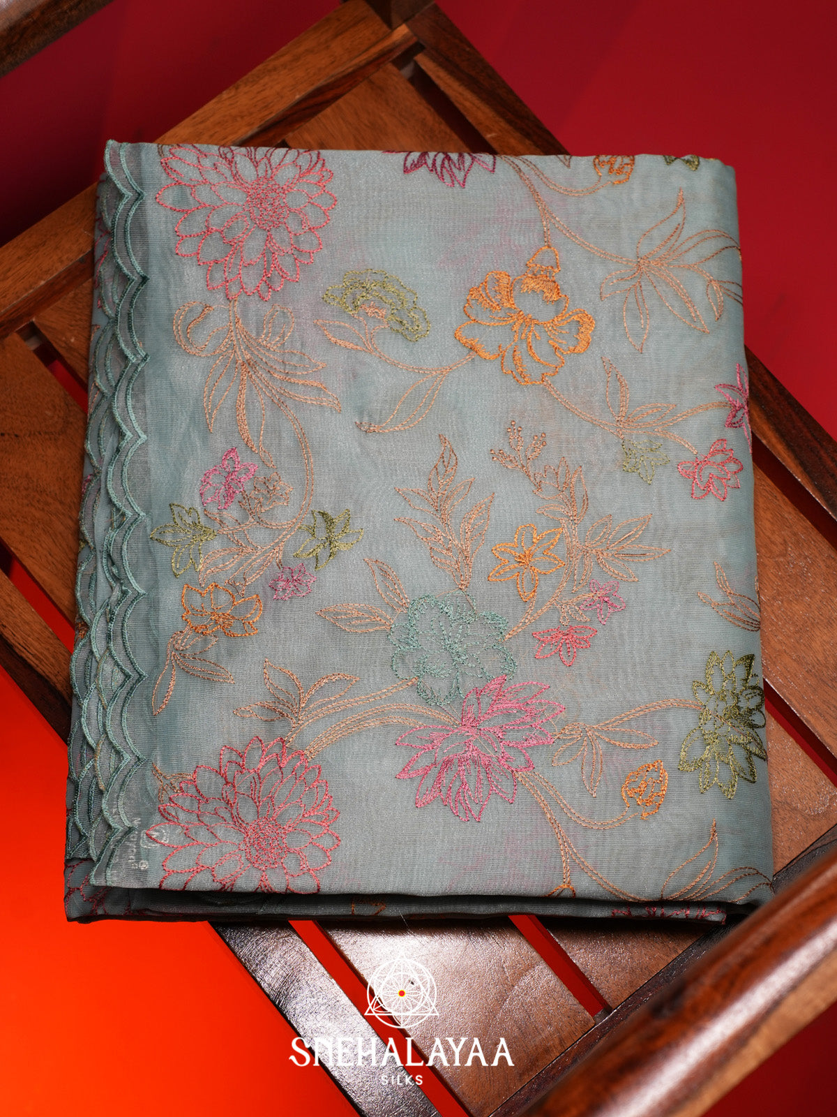 Blue Linen Saree