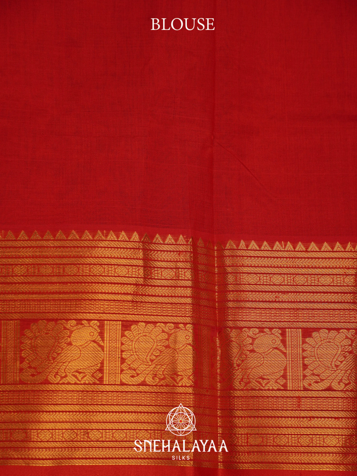 Maroon Checks Silk Cotton Saree with Gold Zari Border