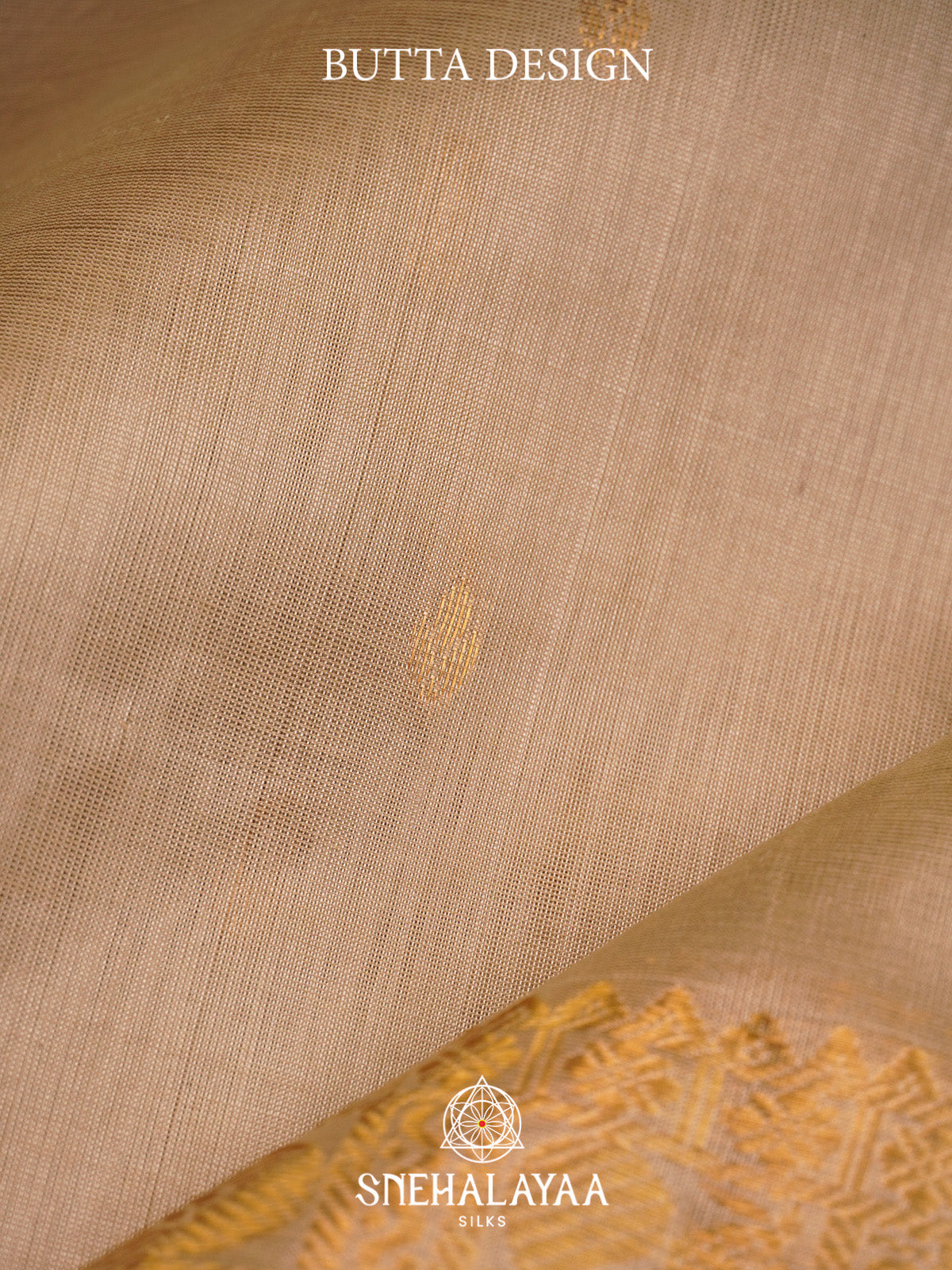 Beige Silk Cotton Saree with Mustard Yellow Border