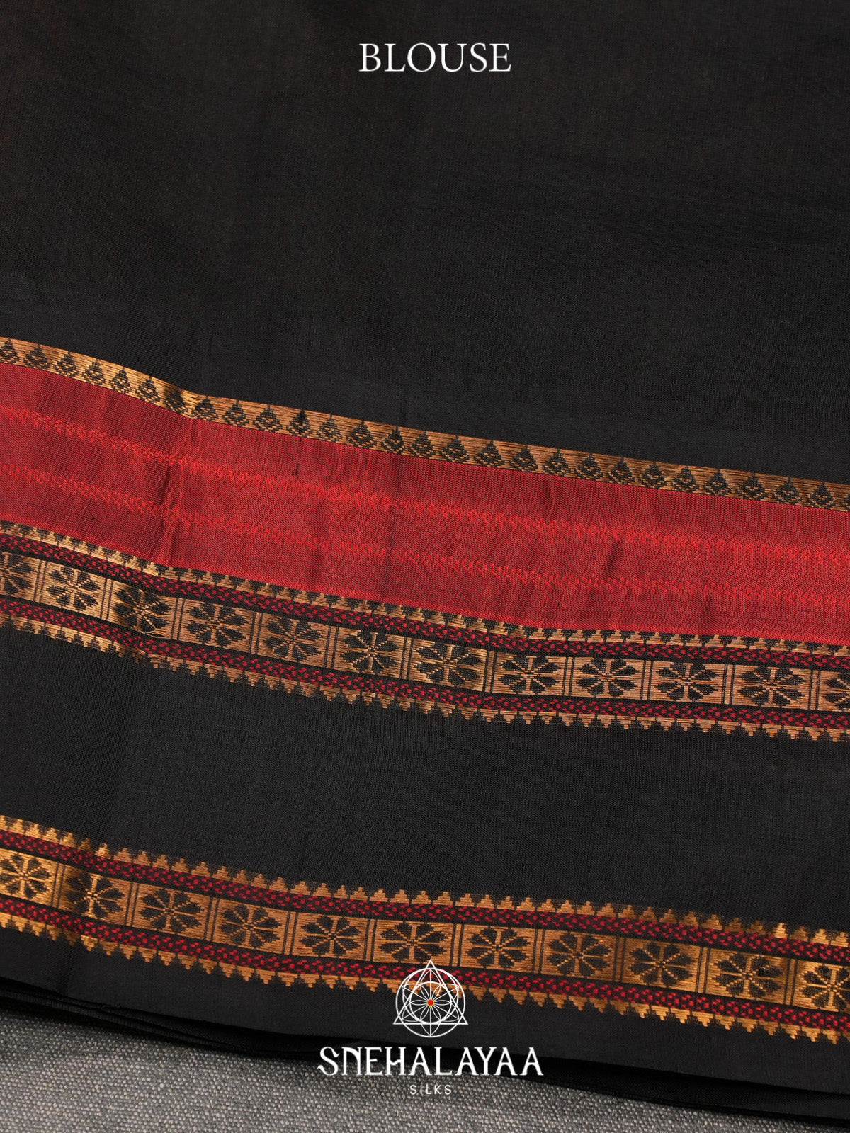 Mustard Yellow Checks Silk Cotton Saree with Black and Red Border