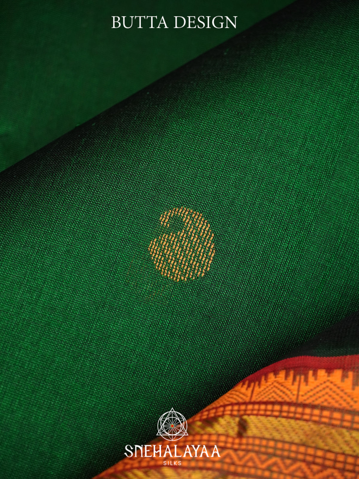 Bottle Green Kuppadam Silk Cotton Saree