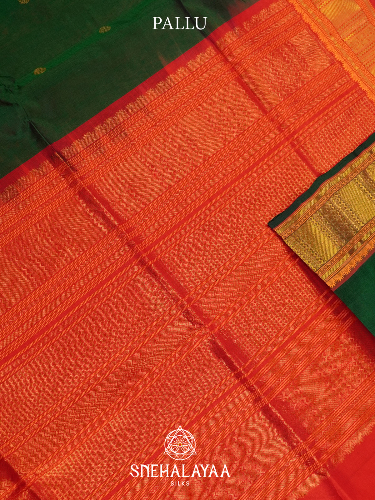 Bottle Green Kuppadam Silk Cotton Saree