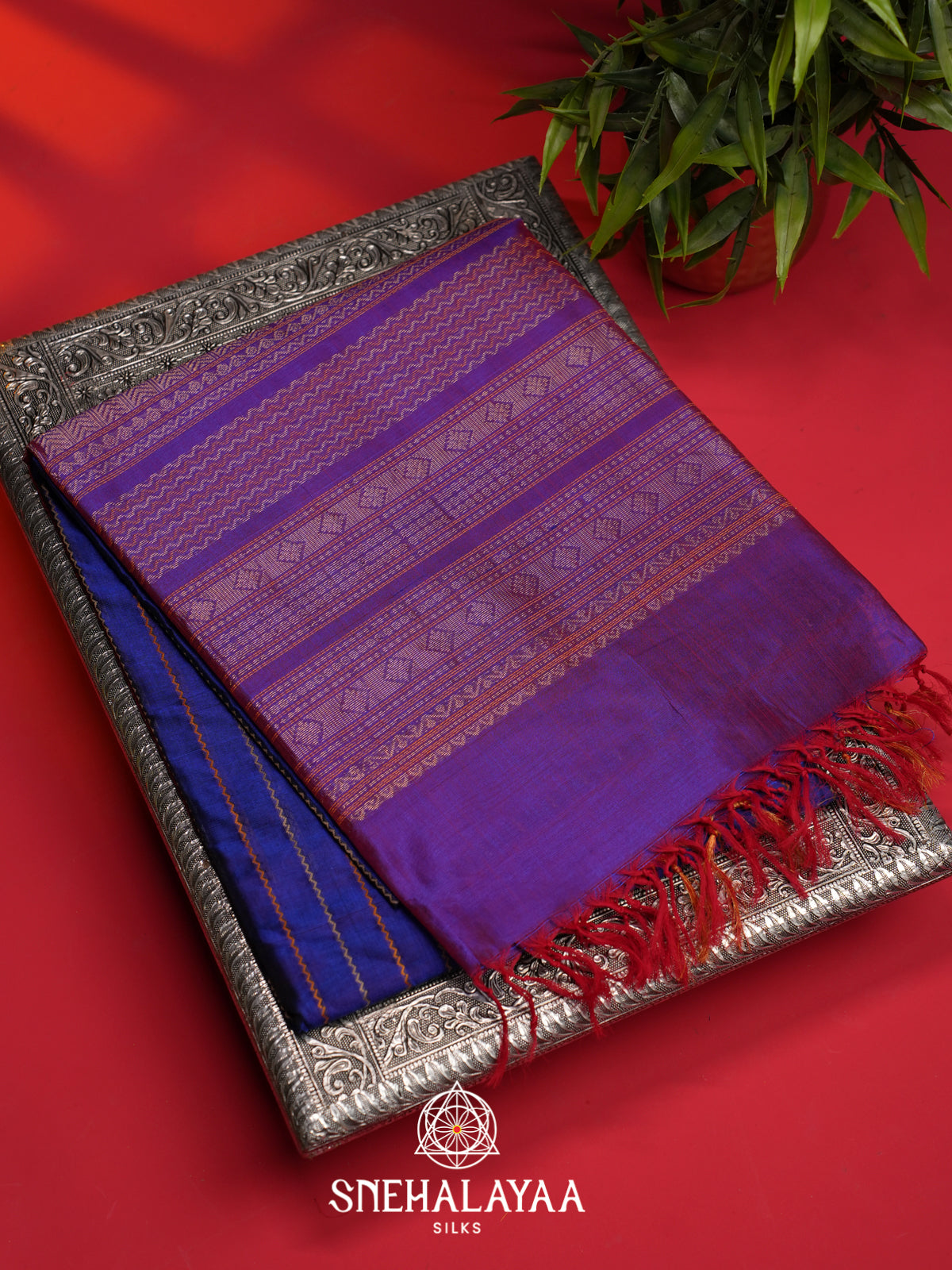 Blue Kuppadam Silk Cotton Saree