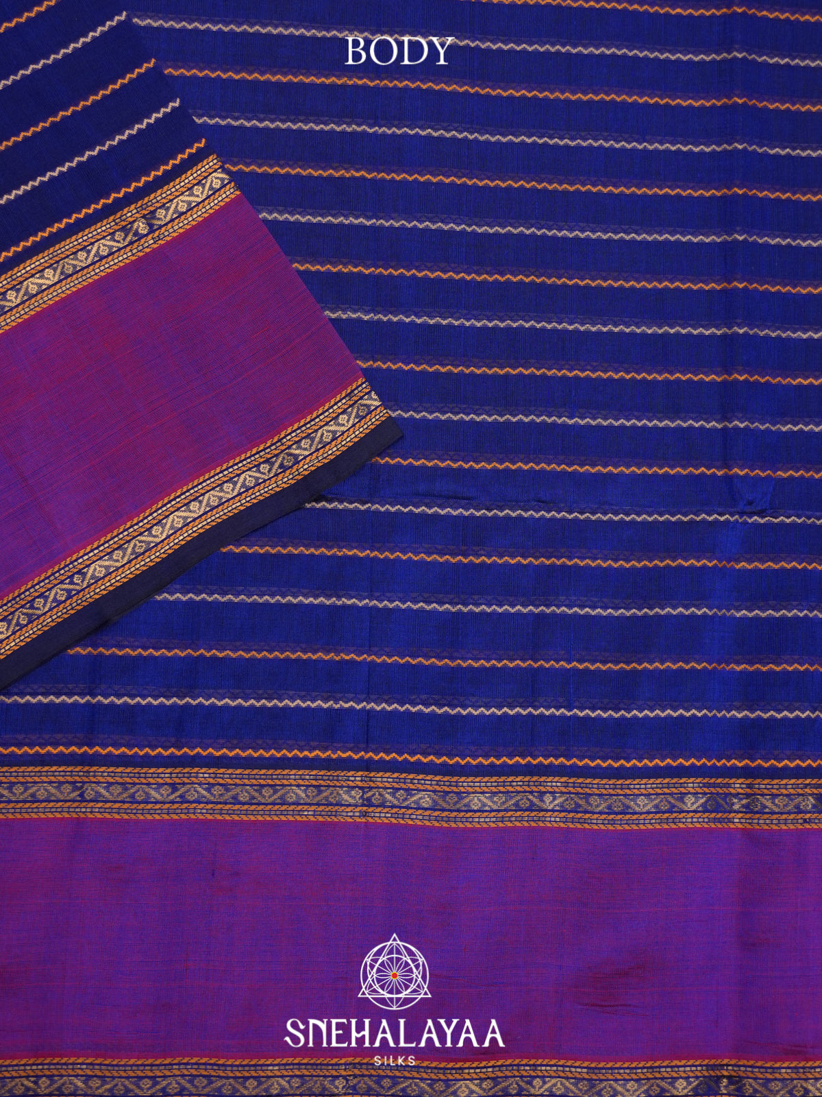 Blue Kuppadam Silk Cotton Saree