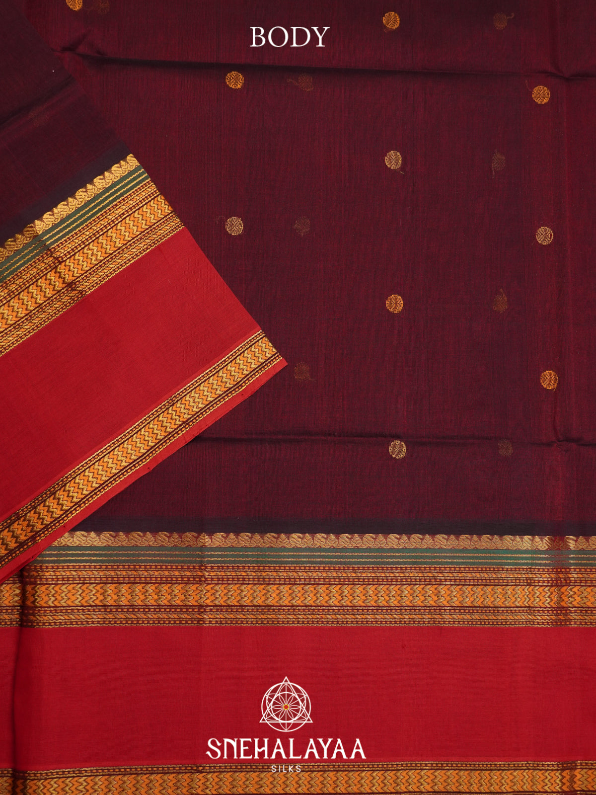 Maroon Kuppadam Silk Cotton Saree