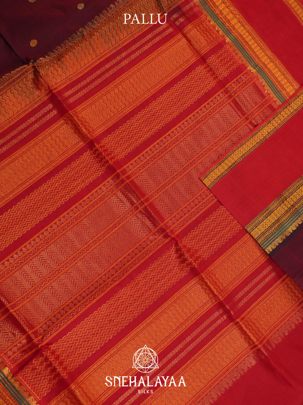 Maroon Kuppadam Silk Cotton Saree
