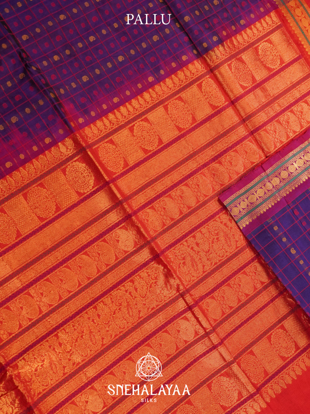 Purple Kuppadam Silk Cotton Saree