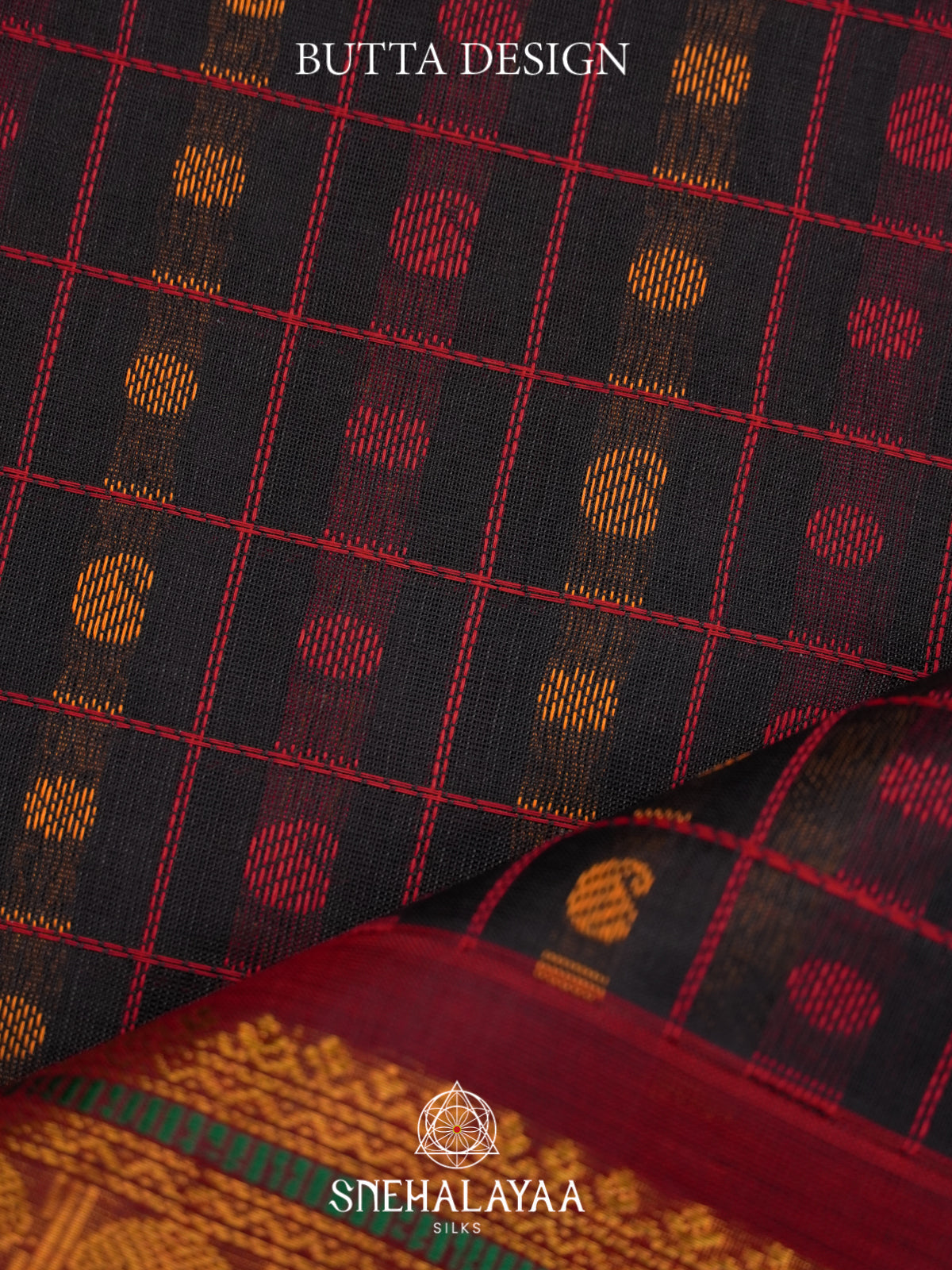 Black Kuppadam Silk Cotton Saree