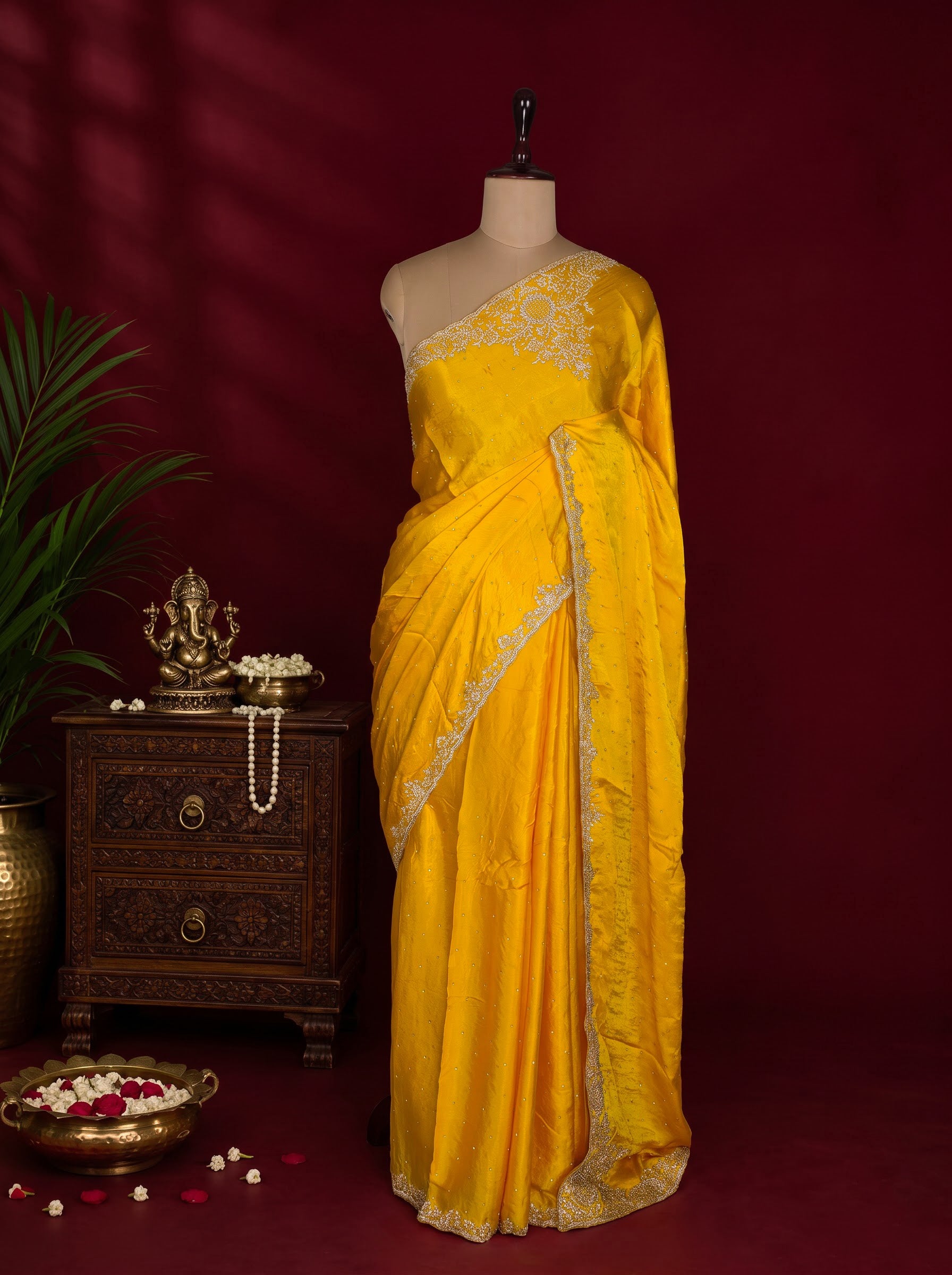 Mango Yellow Designer Saree