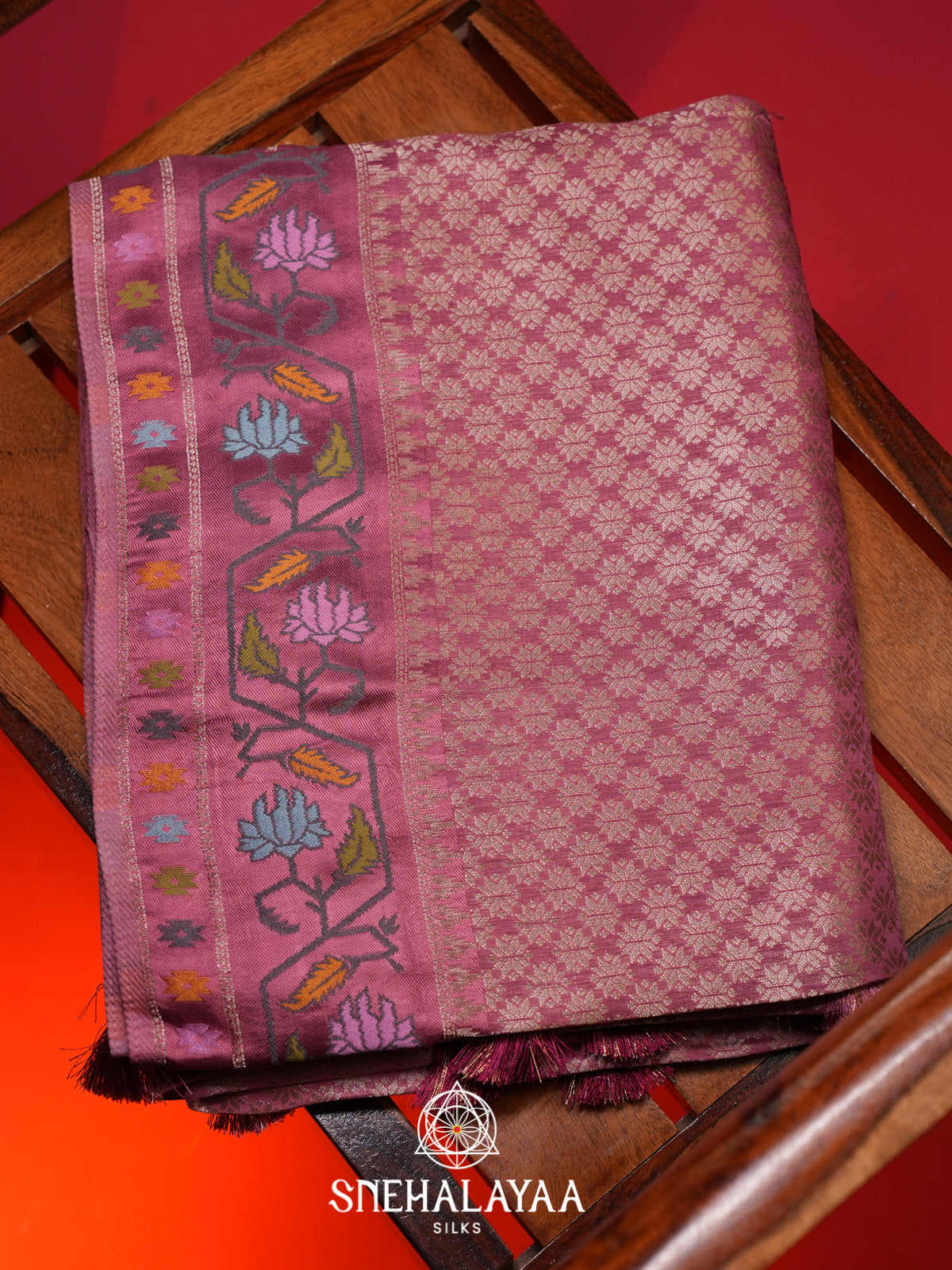 Mauve Pink Banaras Saree