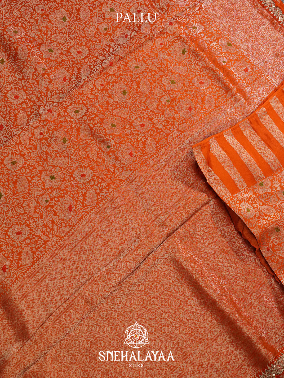 Rust Orange Banaras Saree