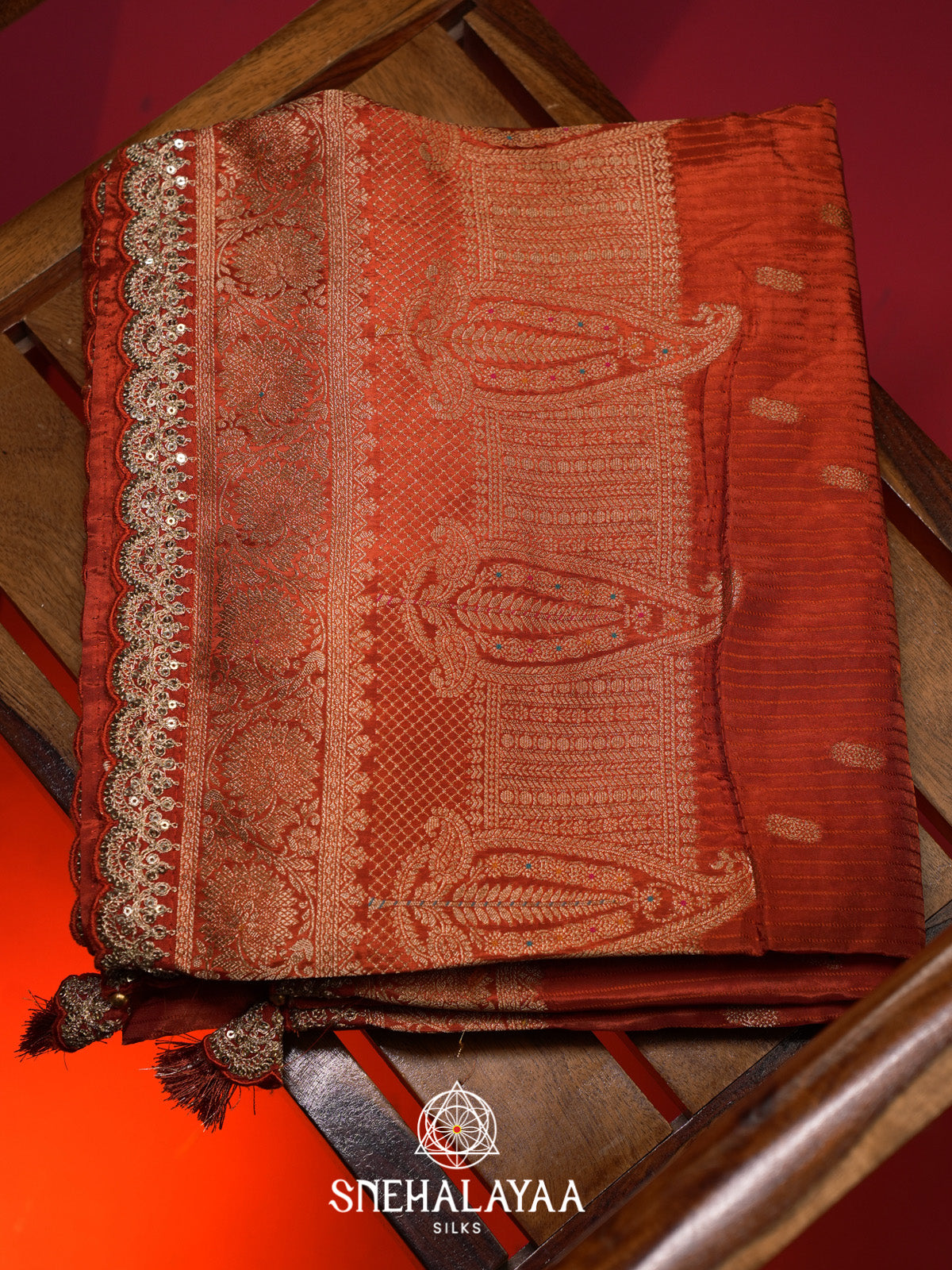 Orange Banaras Saree