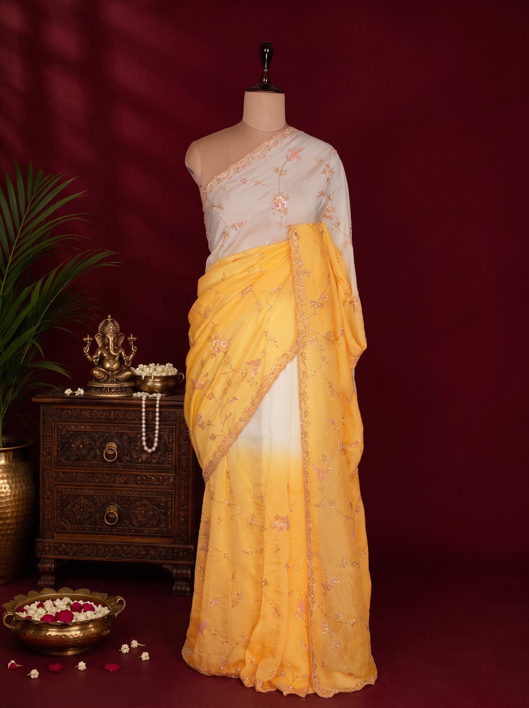 Yellow Designer Saree