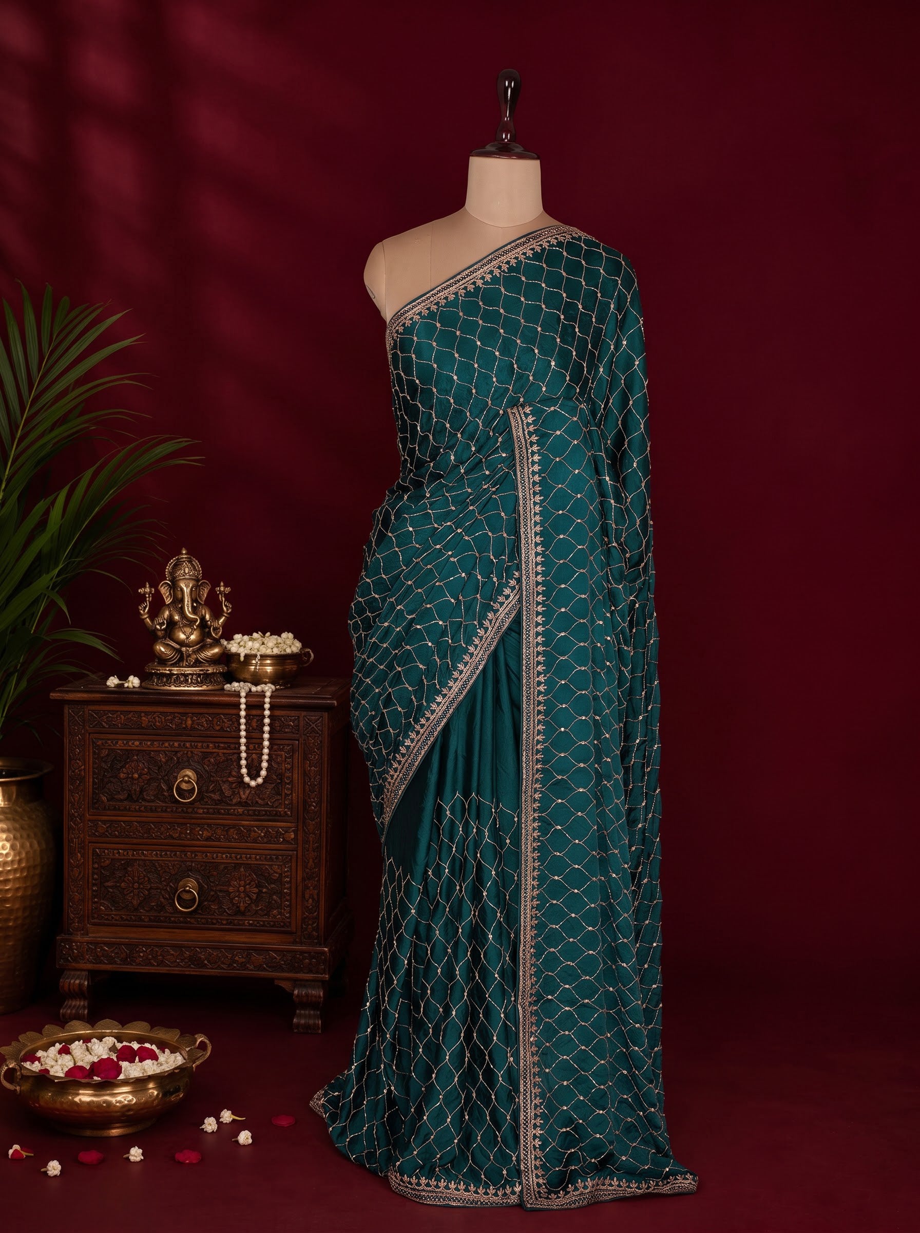 Green Designer Saree