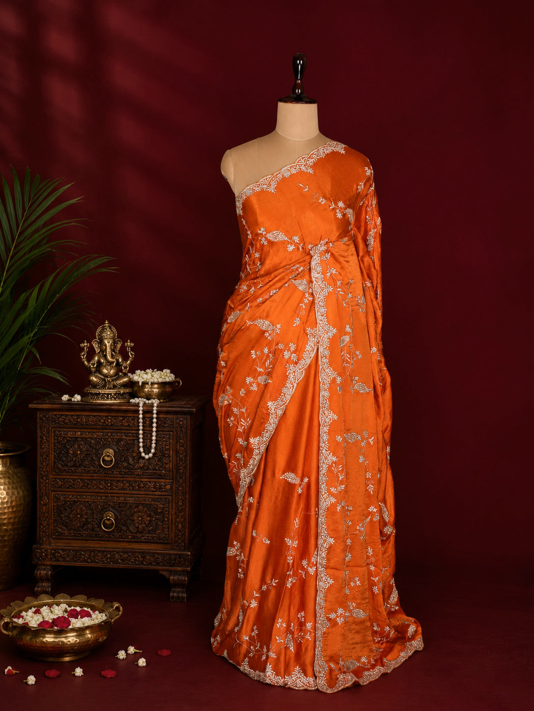Orange Designer Saree