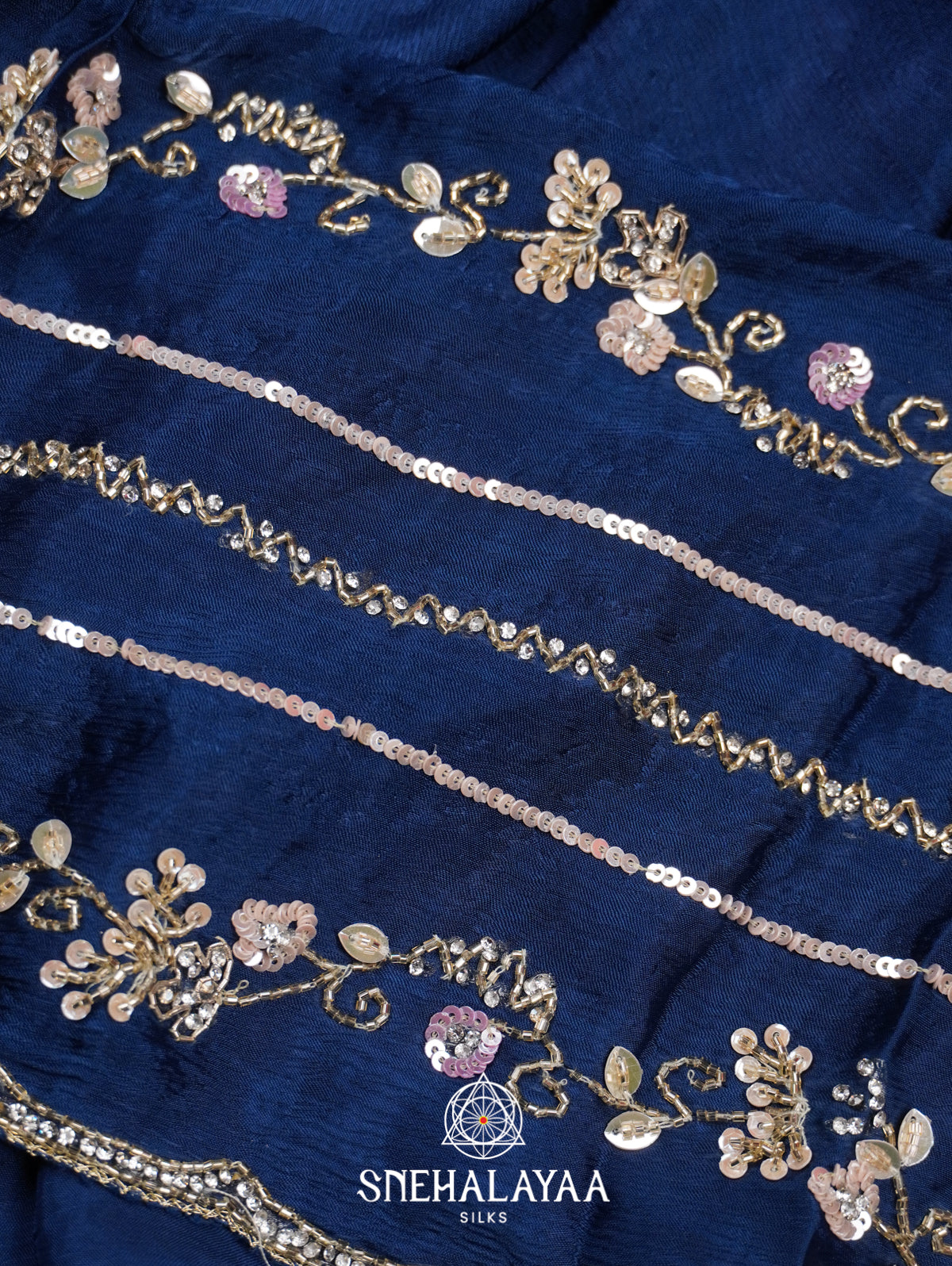 Ink Blue Designer Saree