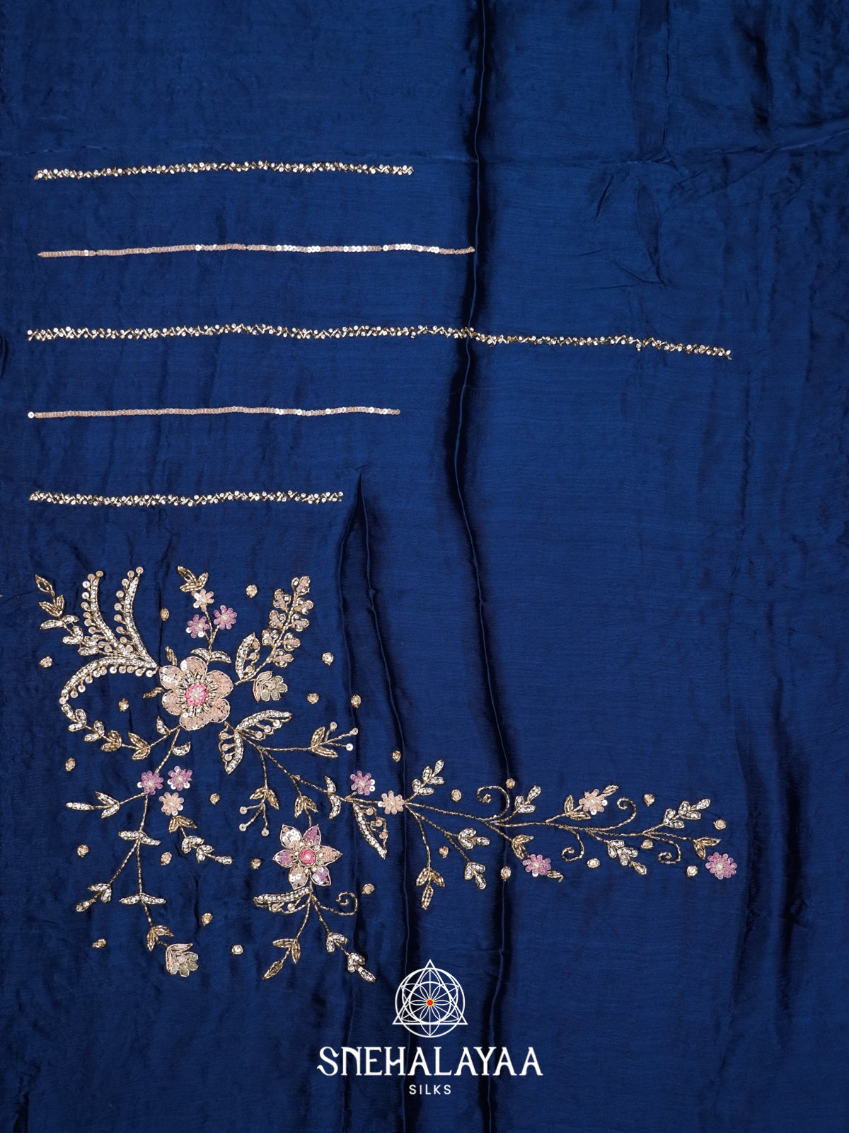 Ink Blue Designer Saree